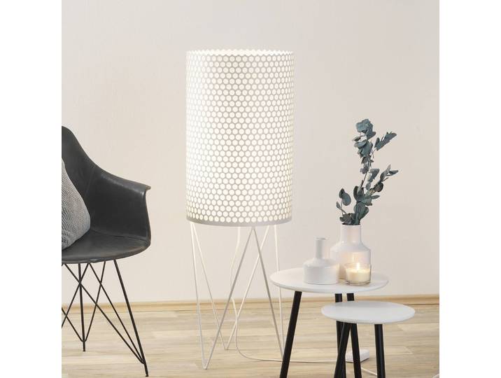 GUBI Designer Stehlampe Pedrera PD2, dimmbar, weiß / opal, für Wohn- / Esszimmer, Metall, Design