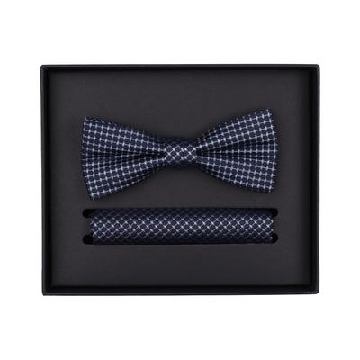 Fliege VENTI "VENTI Set aus Fliege und Einstecktuch gemustert", Herren, blau (mittelblau), 100% Seide, Fliegen