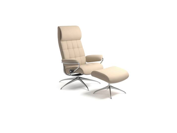 Stressless Relaxsesselset London, Creme, Metall, Echtleder, Rindleder, 80x115x74 cm, Lederauswahl, Stoffauswahl, Relaxfunktion, Wohnzimmer, Sessel, Relaxsessel