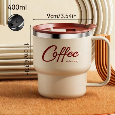 Multicon Wholesale Hub Double Layer Coffee Mug, Stainless Steel Insulated Cup For Hot And Cold Drinks, Sealed Drinkware For Women cream