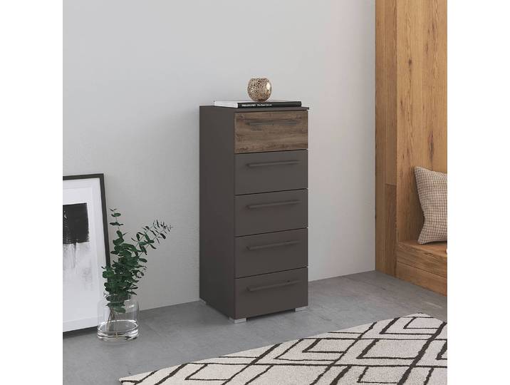 Commode Luana 40 x 100cm Noir/Graphite