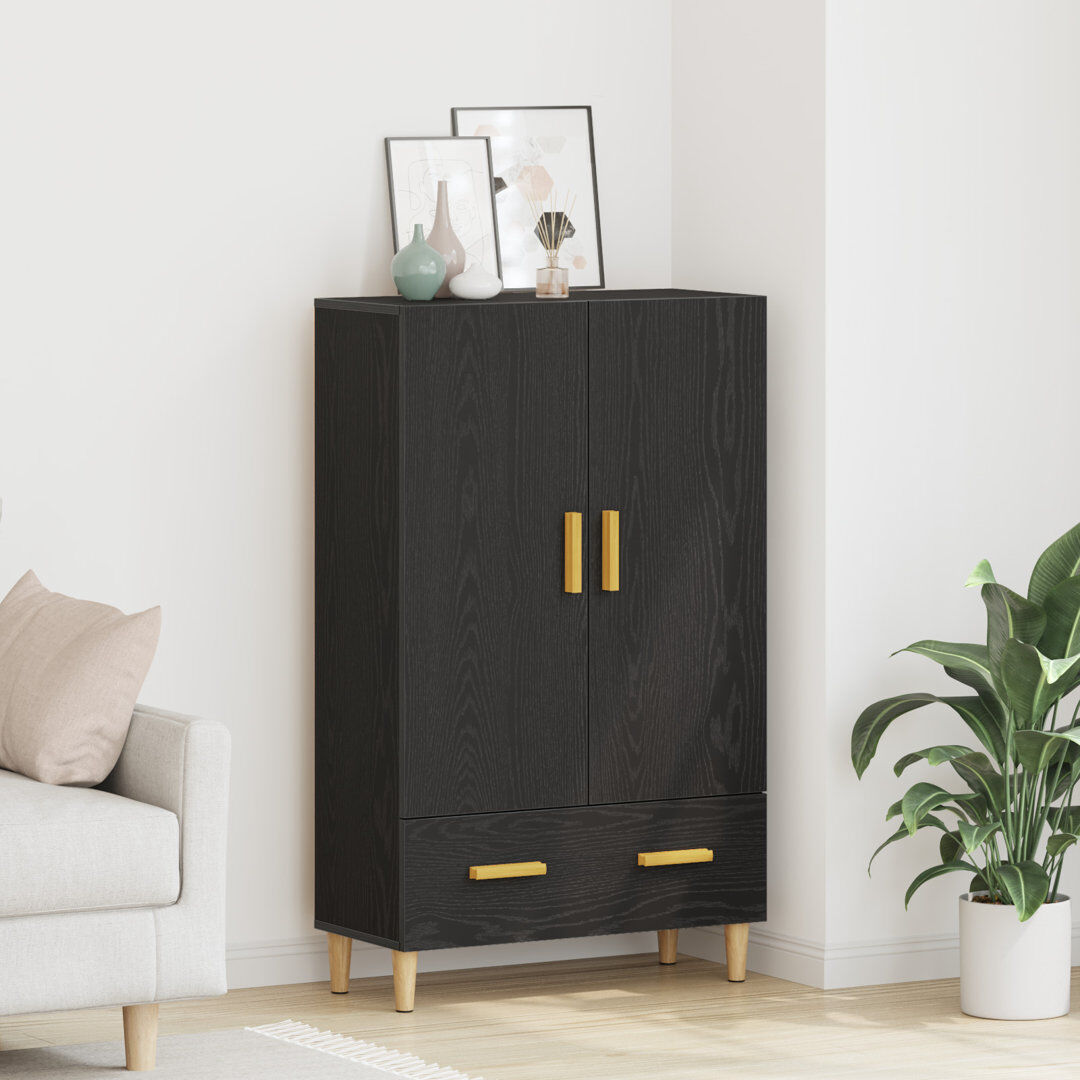 George Oliver 70cm Sideboard Black 115cm H X 70cm W X 31cm D