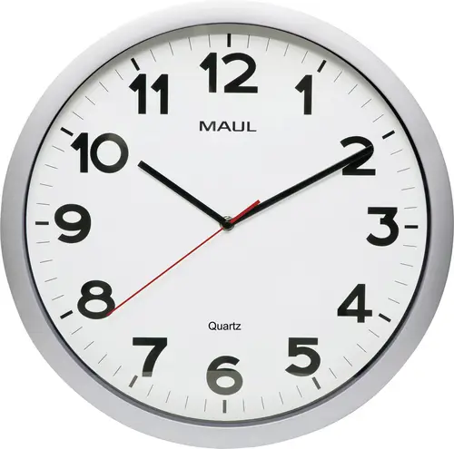 Maul 9054195 Quarz Wanduhr 40cm x 400mm x 35mm x 48mm Silber