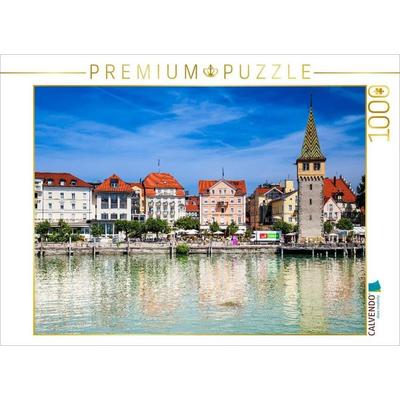 CALVENDO Puzzle Stadtzentrum an der Uferpromenade von Lindau,Bodensee,Allgäu,Deutschland | 1000 Teile Lege-Größe 64x48cm Foto-Puzzle für glückliche St