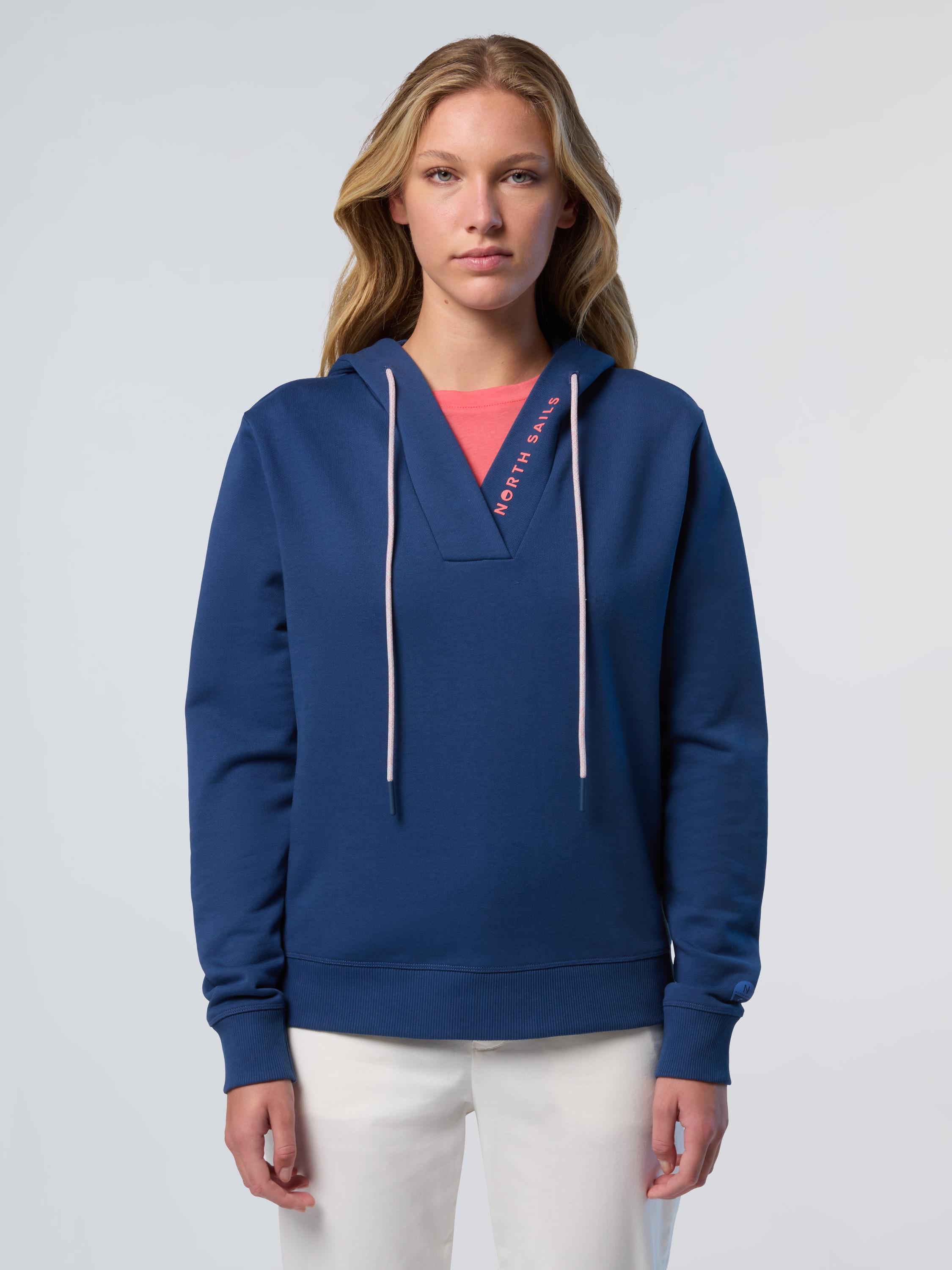 North Sails Hoodie V-hals met North Sails-print