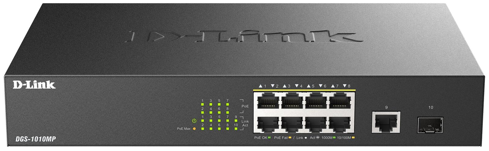 D-Link DGS-1010MP/E, 10-Port Gigabit PoE+ Unmanaged Switch