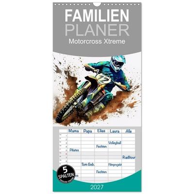 Familienplaner 2027 - Motorcross Xtreme mit 5 Spalten (Wandkalender, 21 x 45 cm) CALVENDO