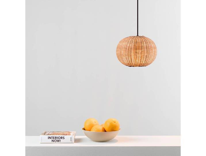 FARO BARCELONA Hängeleuchte Haka, dimmbar, Holz hell, für Wohn- / Esszimmer, Holz