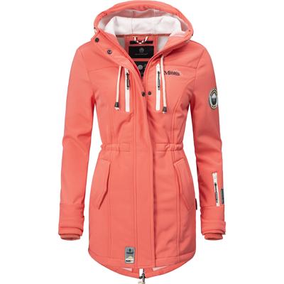 Funktionsmantel MARIKOO "Zimtzicke", Damen, Gr. S (36), rot (coral), Oberstoff: 98% Polyester, 2% Elasthan. Futter: 100% Polyester. Ärmelfutter: 100% Polyester, figurbetont Po-bedeckend, hoch geschlossener Ausschnitt, Ärmel ohne Ärmelschlitz...
