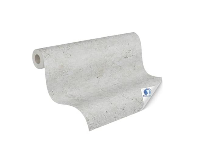 Livingwalls papier peint DESIGNDROP - papier peint intissé préencollé béton uni en gris\, argent - 10\,05m x 0\,53m - papier peint béton pierre naturelle pour salon - 784961