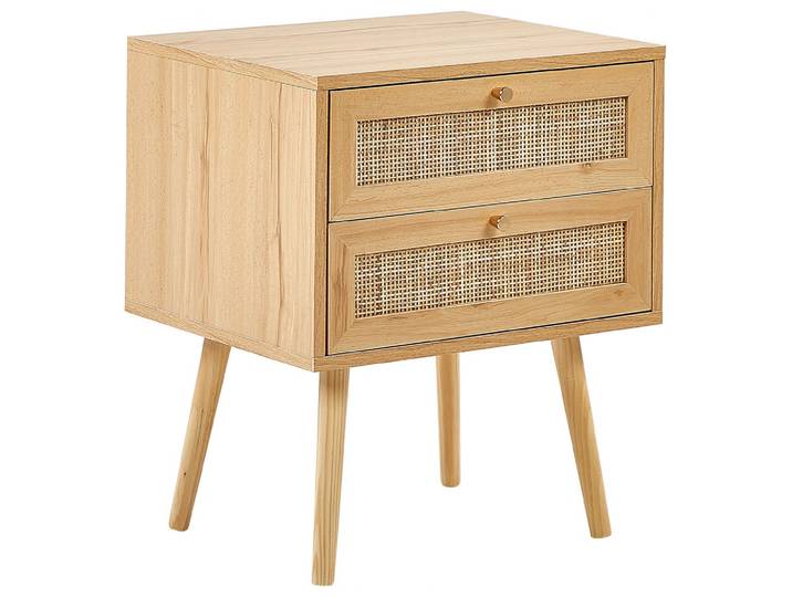 NACHTTISCH Rattan hellbraun 2 Schubladen Perote