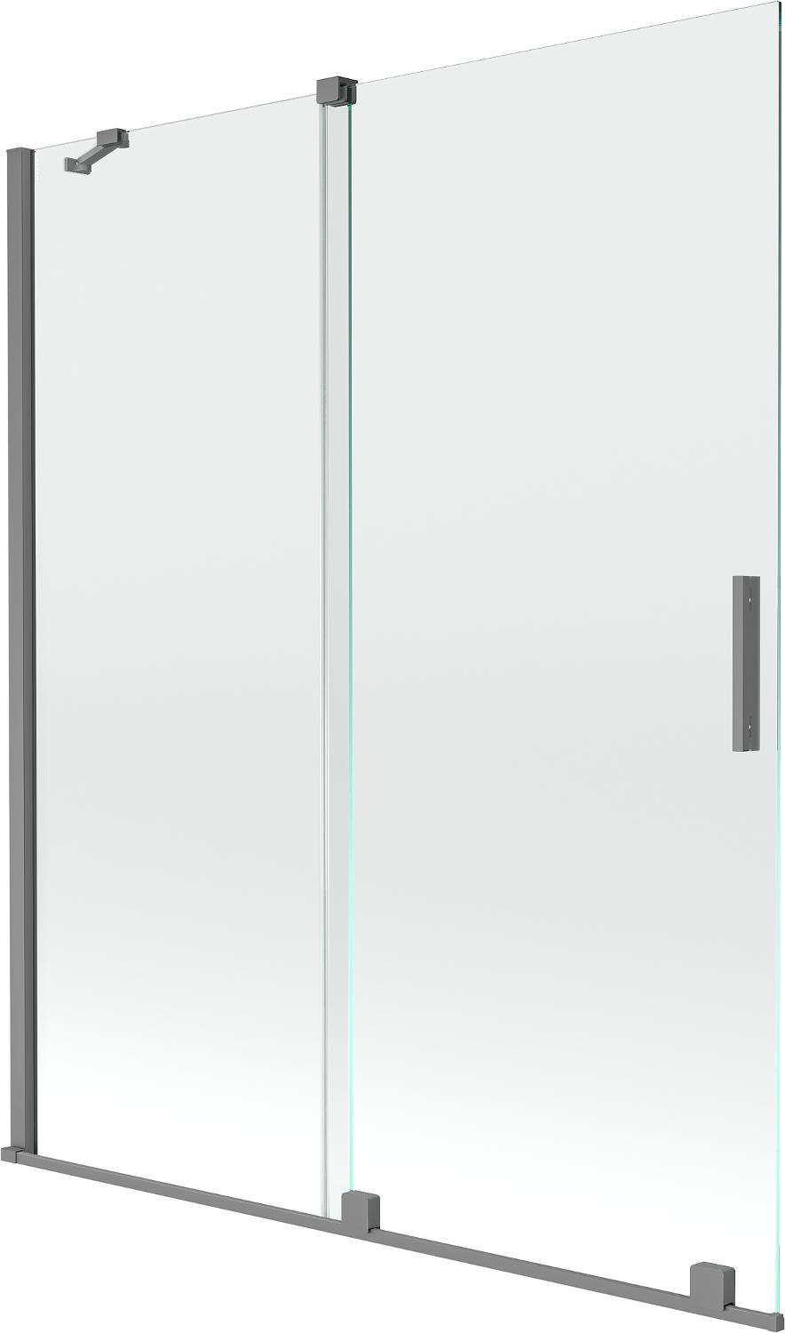 Mexen Velar Duschwand, 2-teilig, verschiebbar, 140 x 150 cm, transparent, Gunmetal - 896-140-000-01-95