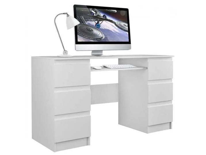 Bureau pour ordinateur Topeshop KUBA BIEL MAT Blanc