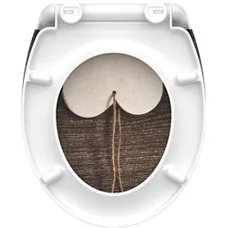 Schütte, WC Deckel, WC Sitz Duroplast WC-Sitz WOOD HEART Absenkautomatik Schnellverschluss Quick Release 82377 Herz