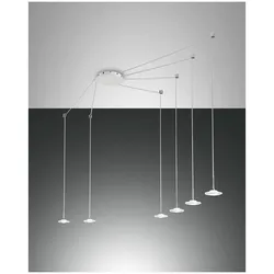 Fabas Luce Susanna Pendelleuchte LED 6x8W Metall und Glas Weiss
