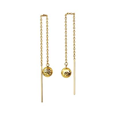 Paar Ohrhänger VIVANCE "375/- Gelbgold glanz diamantiert Kugel", gelb, Ohrringe, Damen, one-size, Gold