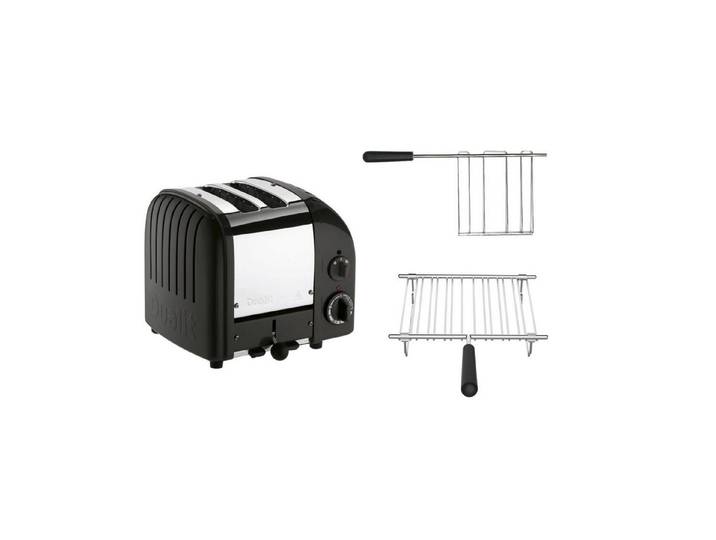 Dualit Toaster Dualit Paket 2, 2er Toaster mit Sandwichzange und Brötchenaufsatz
