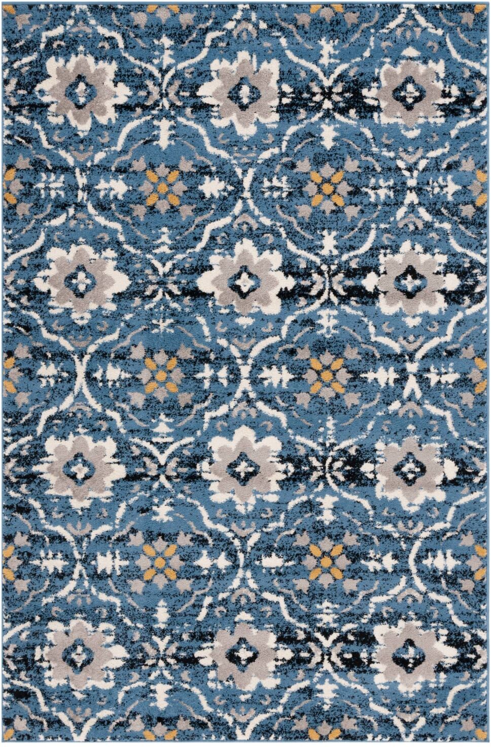 Safavieh Tapis bohème du sud-ouest en polypropylène bleu/beige, 122 x 183 cm Bleu 183x1x122cm