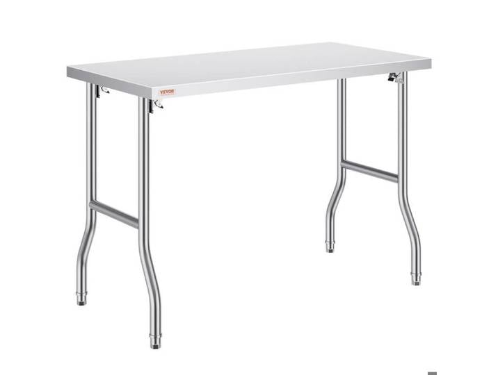 Table de Travail Pliante Inox 122x61 cm Table de Préparation Cuisine Professionnelle Charge 100 kg