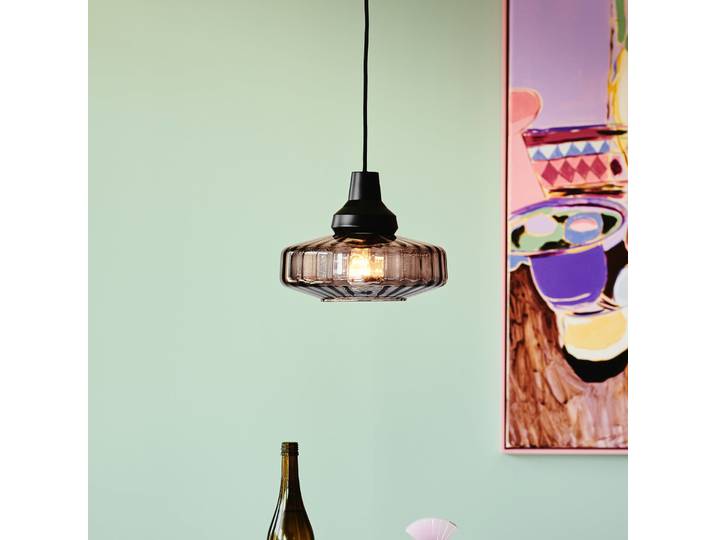 New Wave Optic Pendelleuchte Smoke - Design By Us - Wohnzimmer - Aluminium - Einflammig