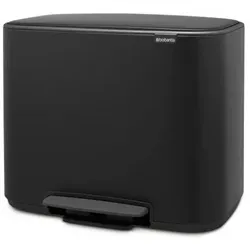 brabantia Treteimer Bo 11+23l Matt Black Edelstahl Schwarz