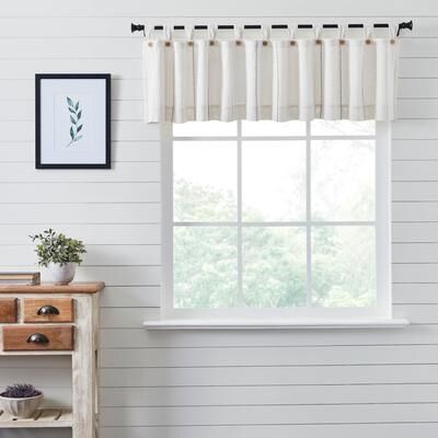 VHC Brands Stitched Burlap White Valance 16x90 - M