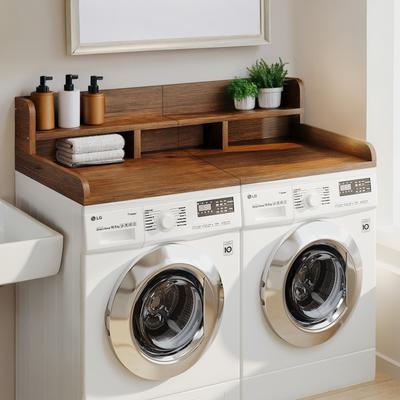 Kodotan sofa Washer Dryer Countertop with Non-slip Pads, Laundry Wood Shelf Topper with Edge, for Washer and Dryer Laundry Hamper Counter