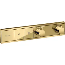 hansgrohe RainSelect Thermostat Unterputzmodell für 2 Verbraucher, 15380990, Farbe: Polished Gold Optic