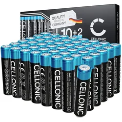 Cellonic UNI Standardbatterie für Maginon EFS-30, EFS-27B, Wyze Scale X, SJCAM M50 (48 Stk., 1250 mAh), Batterien + Akkus