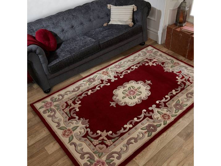 Wollteppich Aubusson Rot/Rot 120 x 180cm Wolle