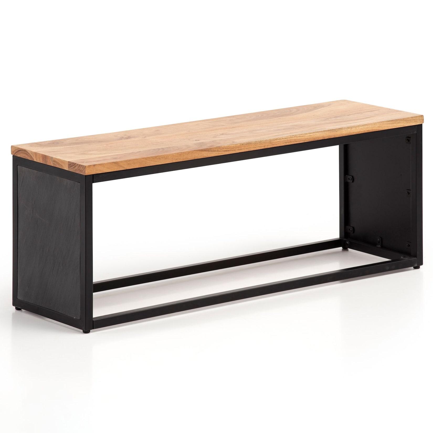 Massivholz Sitzbank 120 cm Akazie - Design Bank - Garderobenbank - Bettbank