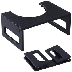 Relaxdays Toilettenhocker, klappbar, Hocker Toilettengang, Erwachsene, Bambus, rutschfest, HxBxT: 18x43x27,5 cm, schwarz