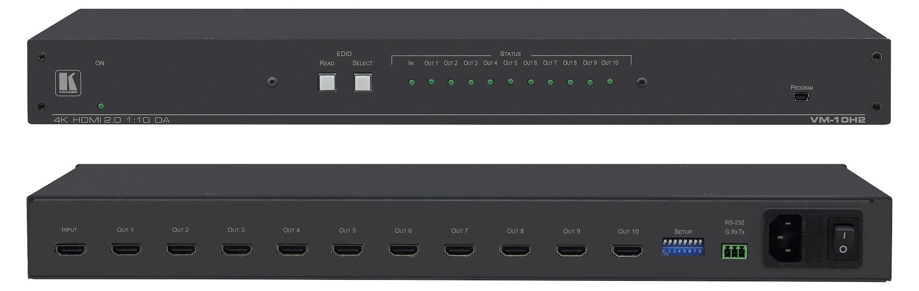 Kramer Electronics VM-10H2, 436 mm, 183 mm, 43,6 mm, 1,8 kg, 550 mm, 276 mm