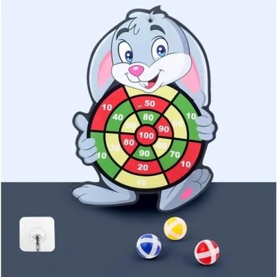 Inspired Living ActivePlay Montessori Sticky Ball Target Game Kids Dart Board Set For Indoor & Outdoor Fun rabbit