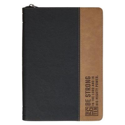 Journal Classic Zip Two-Tone Black Be Strong Eph. 6:10, Gebundene Ausgabe von , Christian Art Publishers