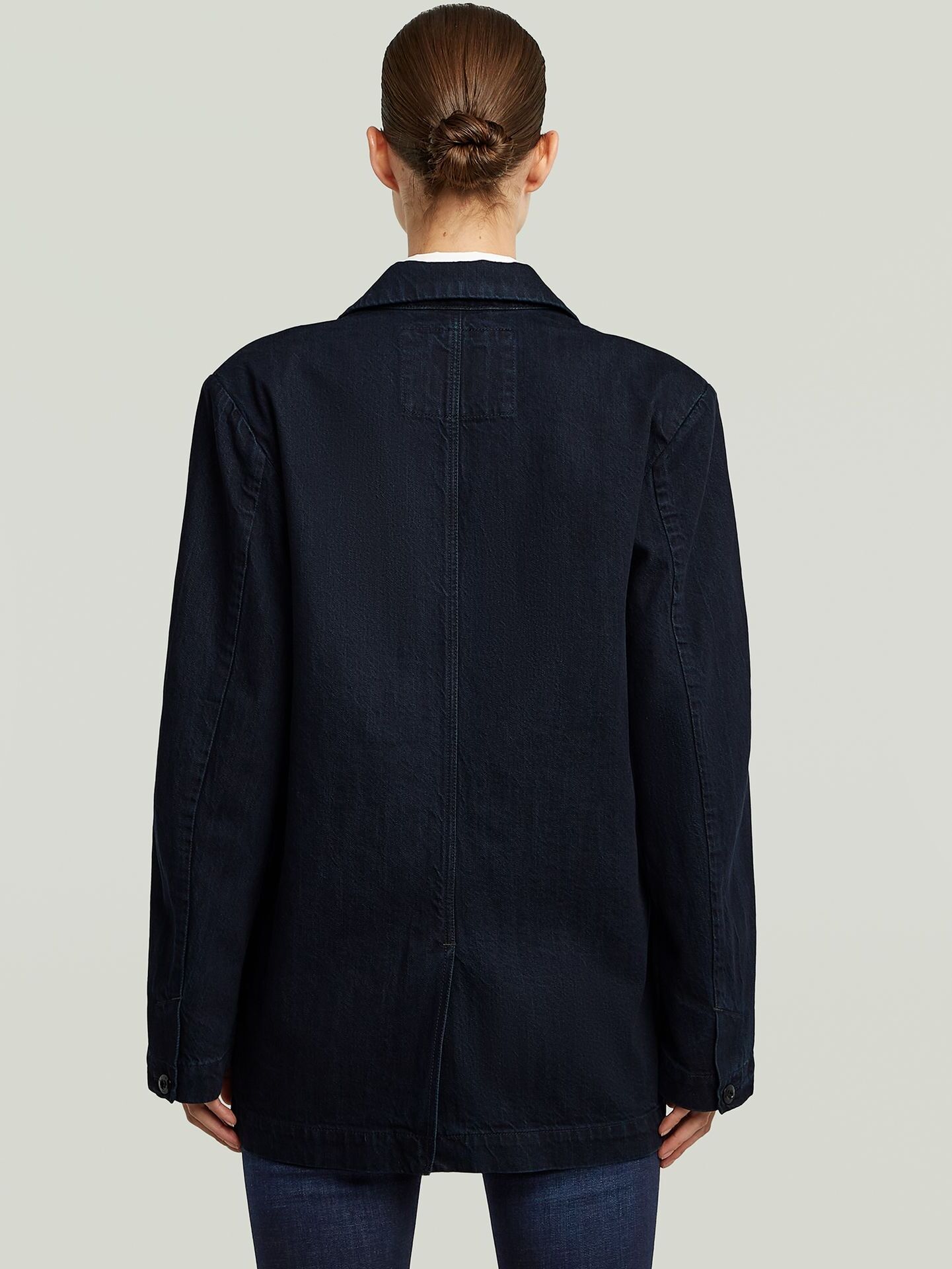 Jackenblazer G-STAR "Oversized Denim Blazer", Damen, Gr. L, worn in arctic blau, Obermaterial: 100% Baumwolle, Blazer
