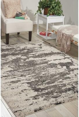 Nourison Maxell Modern Abstract Ombre Grey Ivory Area Rug
