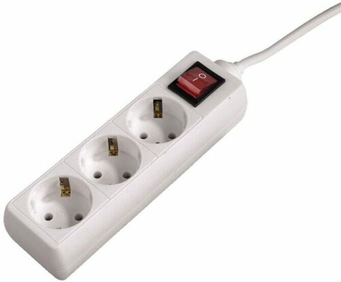 EXTENSÃO HAMA C/INT PWR-ST 3W 1,4M WHT