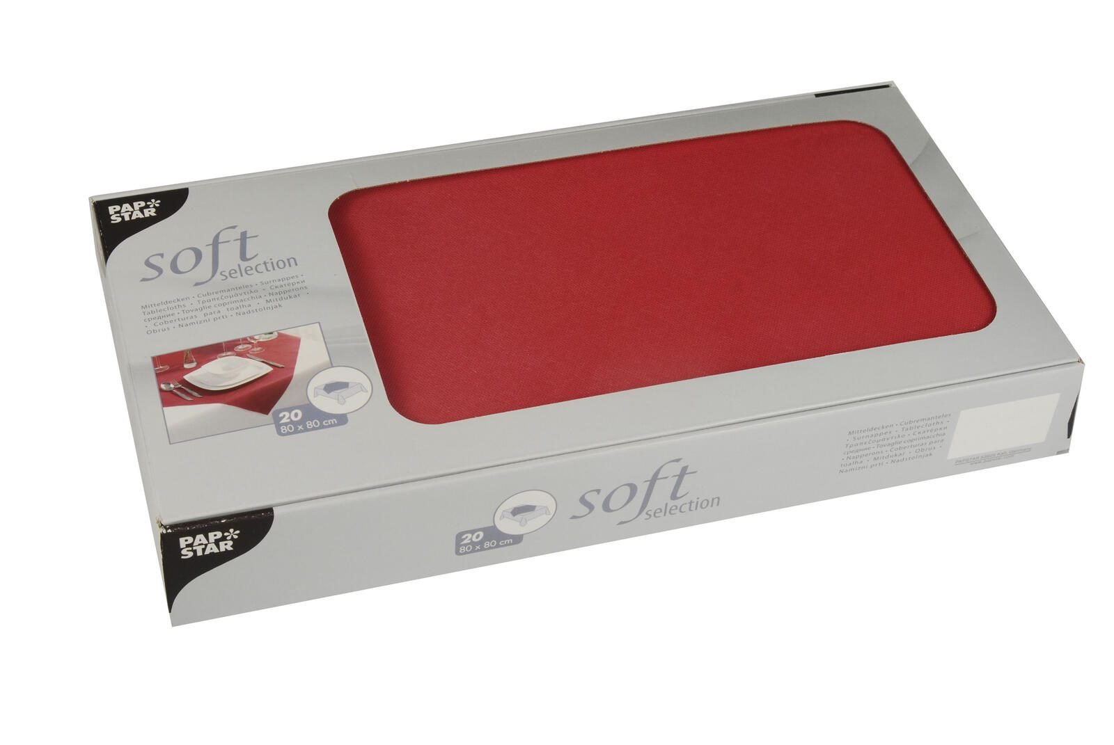 STARPAK PAPSTAR soft selection Tischdecken 80 cm x 80 cm rot 82328