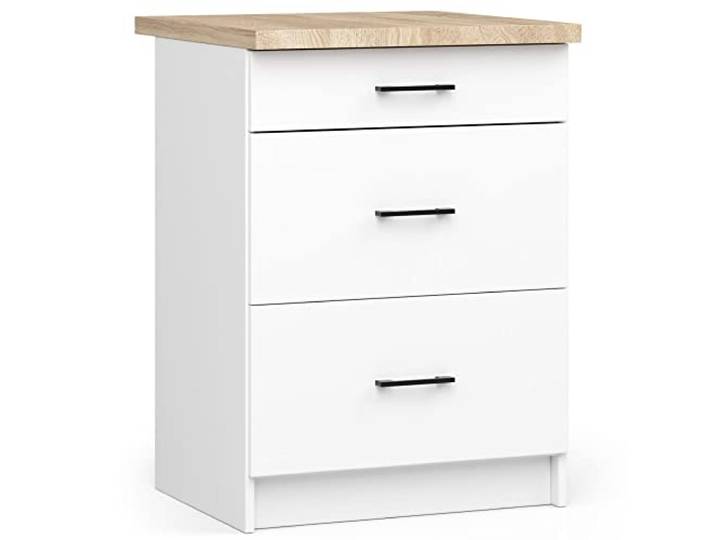 AKORD Olive Küchenschränke Geräumig Robust Für jedes Design Für eine kleine Küche Für eine Küchenzeile Als Teil eines Sets Weiß