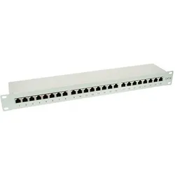 InLine Patchfeld Cat.6 24-fach 48,26cm 19 Zoll 1HE lichtgrau RAL7035, Server Zubehör, Grau