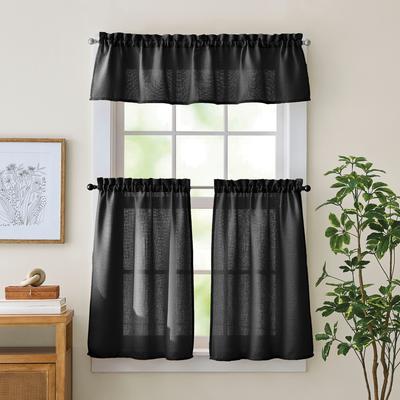 Curtainworks Eldridge Waffle 3-piece Valance & Tier Set
