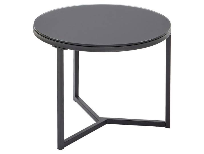 Carryhome Beistelltisch, Schwarz, Metall, Glas, rund, eckig, 60x44x60 cm, Wohnzimmer, Wohnzimmertische, Beistelltische, Beistelltische Metall