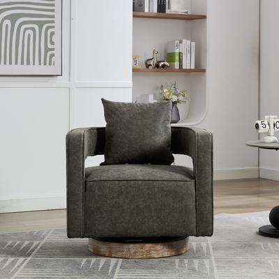 GREATPLANINC Swivel Accent Barrel Chair Open Back Leisure Arm Chair