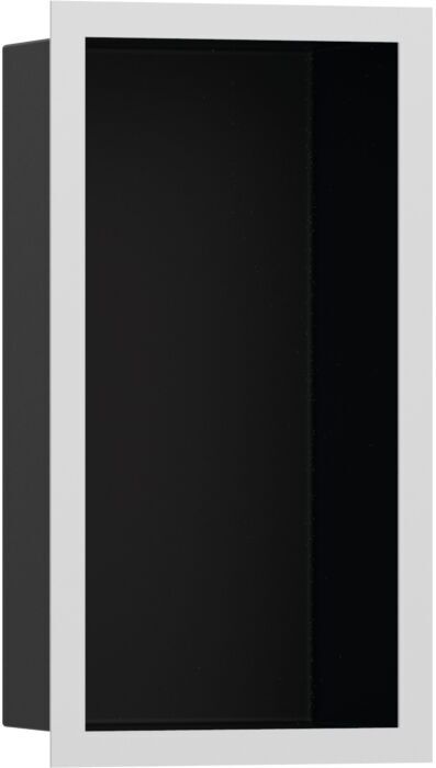 Hansgrohe XtraStoris Wandnische 56095700 30x15x10cm, mit Designrahmen, mattschwarz, mattweiß