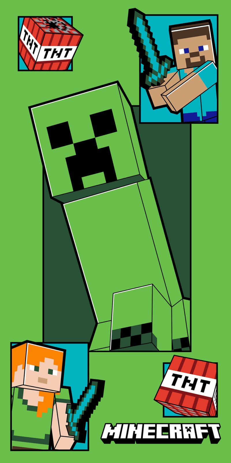Minecraft Strandlaken Incoming B: 70 cm, D: 140 cm