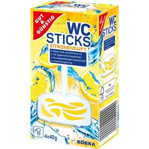 Gut&Günstig WC-Duftspüler WC-Sticks Zitronenduft, Einhänger mit Stein, 4 Stück