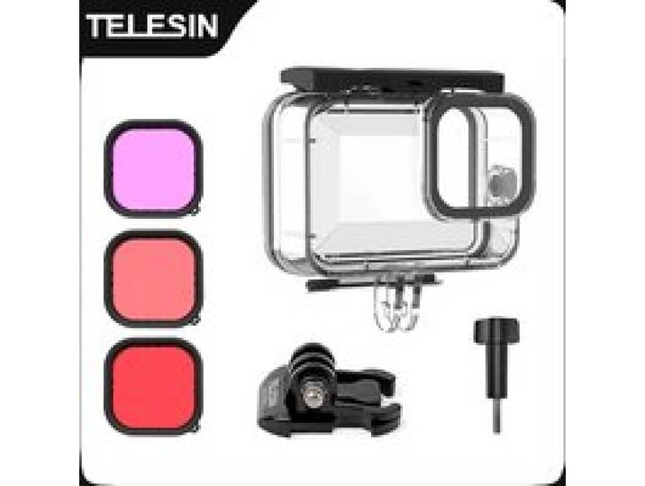 TELESIN 60M Waterdichte Case Voor GoPro Hero 13 12 11 10 9 Onderwater Duiken Behuizing Cover Met Filter Actie camera Accessoires