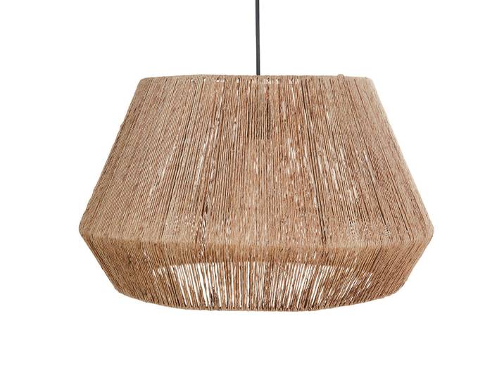Beliani Hängeleuchte Jute Naturfarben Birau, Naturmaterialen, E27, 48x128x48 cm, Lampen & Leuchten, Außenbeleuchtung, Außenleuchten