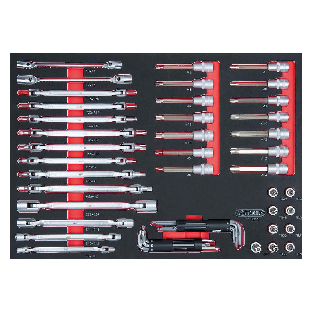 KS Tools SCS Schlüssel-Satz, 53 Teile, Einlage ganze Schubfläche (711.0053)